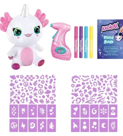 Airbrush Plush Bamse m. Lys - 27 cm - Axolotl Enhjørning