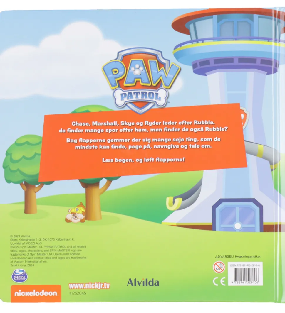 Alvilda Bog m. Flapper - Paw Patrol - Find Rubble - Dansk