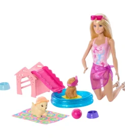 Barbie Dukkesæt - 30 cm - Puppy Pool Party Aloha Blonde