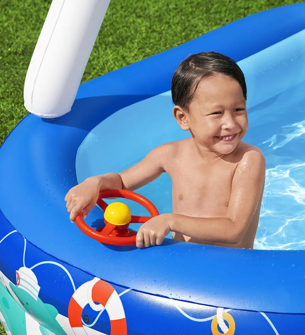 Bestway Badebassin m. Skygge - 213 x 155 cm - Sea Captain