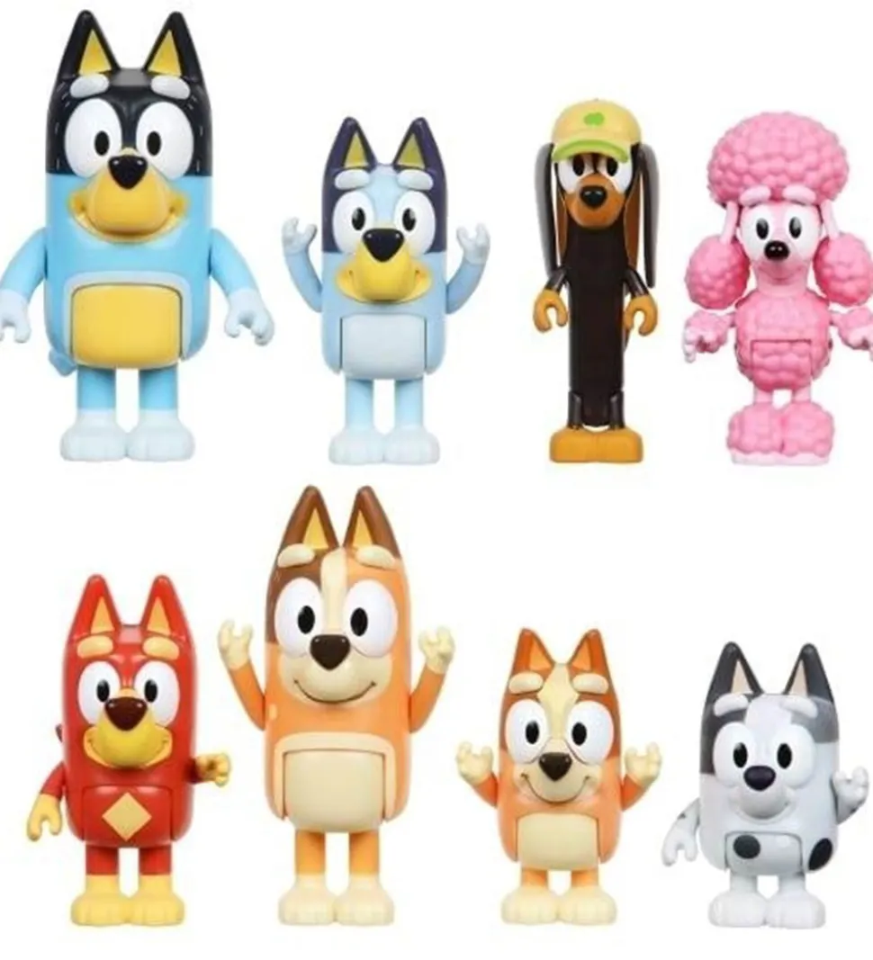 Bluey Figurer - 8-pak - Blueys Familie & Venner
