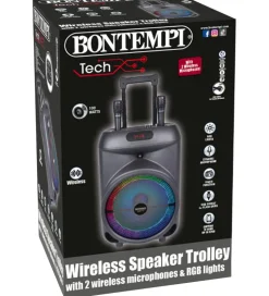 Bontempi Højtaler m. Mikrofoner/Lys - 87 cm - Trådløs - Trolley