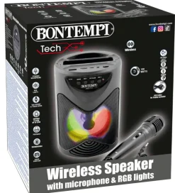 Bontempi Højtaler m. Mikrofon/Lys - 18 cm - Trådløs