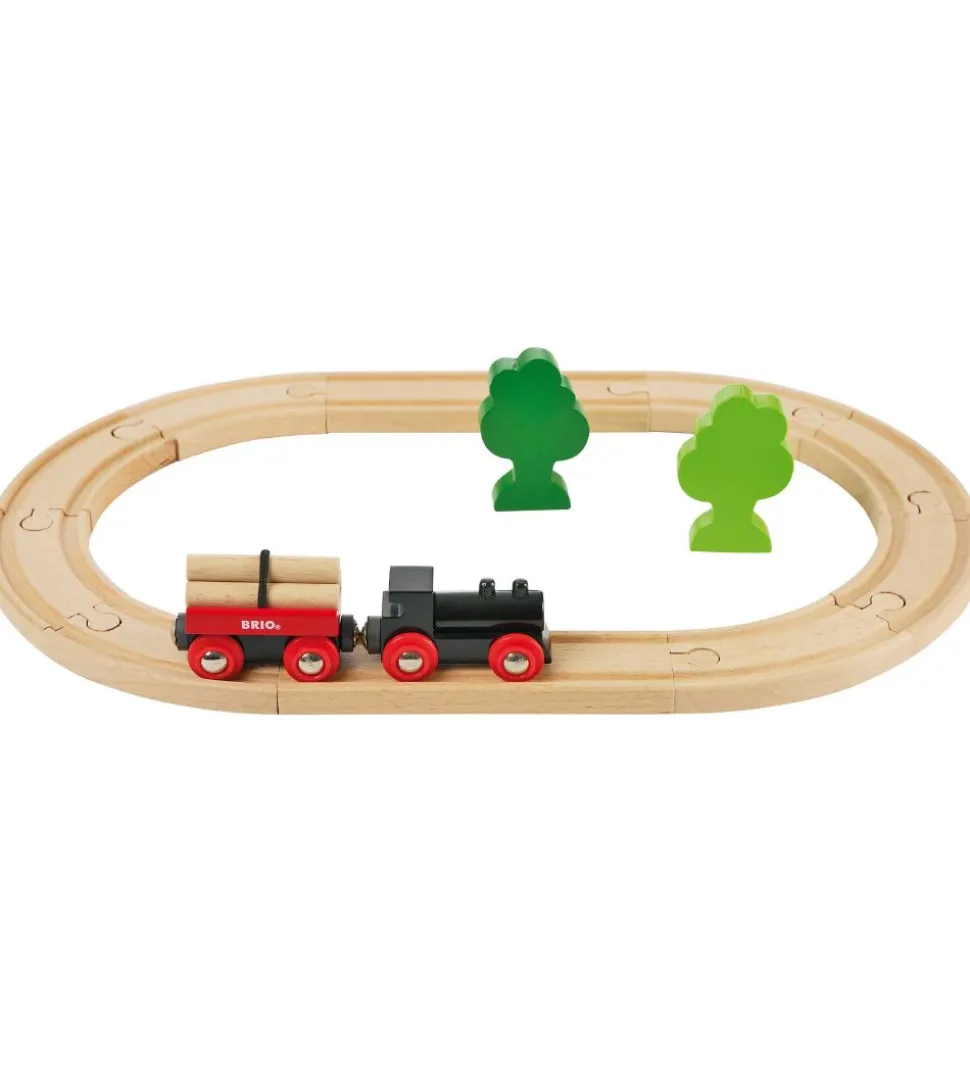 BRIO CLASSIC Togbane Sæt m. Skov - Rød/Sort 33042