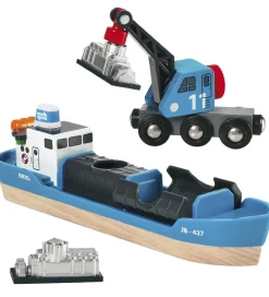 BRIO World Fragtskib og Kran - Blå 33534