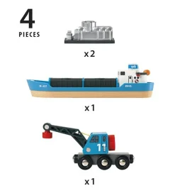 BRIO World Fragtskib og Kran - Blå 33534