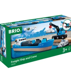 BRIO World Fragtskib og Kran - Blå 33534