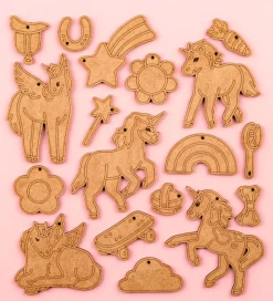 Crateit Kreasæt - Enhjørning - Træ - Regnbuevenner