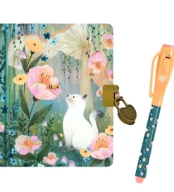 Djeco Dagbog m. Lås & Magisk Pen - Kendra Binney - Kat/Blomst