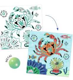 Djeco Farvelægningskort - 4 Stk. - Under The Sea