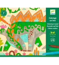 Djeco Kreasæt - Farvelægning På Træ - Dino World