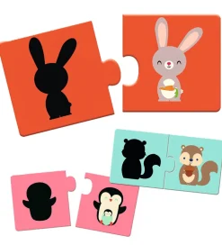 Djeco Puslespil - 12 Brikker - Dyreskygger