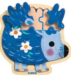 Djeco Puslespil - 9 Brikker - Træ - Pindsvin