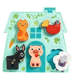 Djeco Puslespil - Træ - 5 Brikker - Mouki