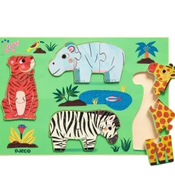 Djeco Puslespil - Træ - 12 Brikker - Coucou Tigre