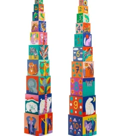 Djeco Stabelkasser - 10 stk. - Vilde Dyr