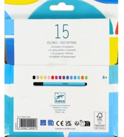 Djeco Tuscher - 15 stk. - Multifarver