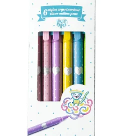 Djeco Tusser - 6 Silver Outline Pens