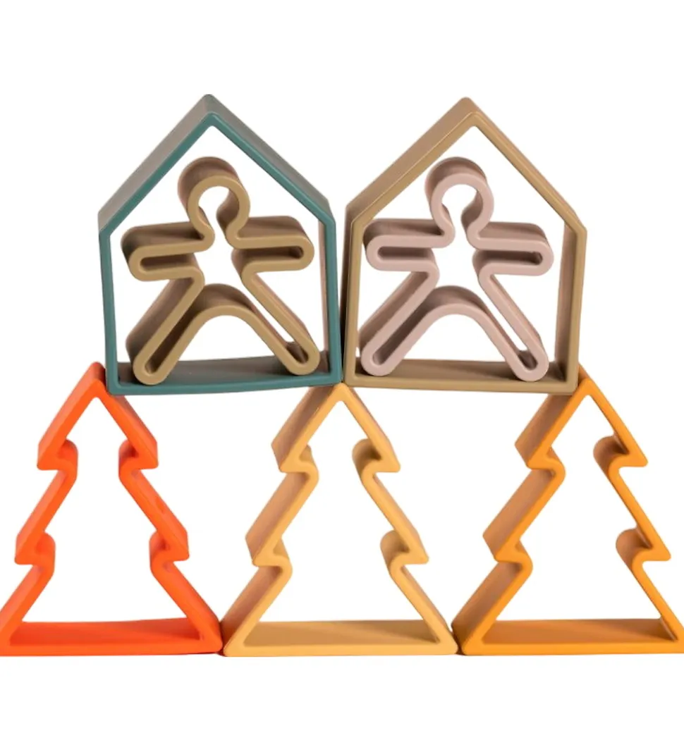 Dëna Aktivitetslegetøj - Silikone - 9 Dele - Nature