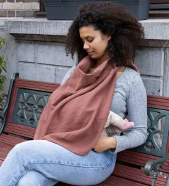 Doomoo Ammetæppe m. Bidering - Musselin - 100x85 cm - Terracotta