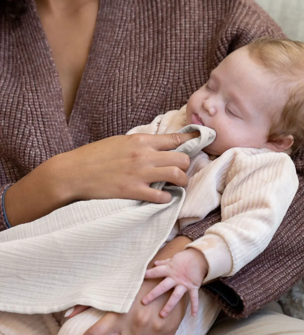 Doomoo Ammetæppe m. Bidering - Musselin - 100x85 cm - Beige