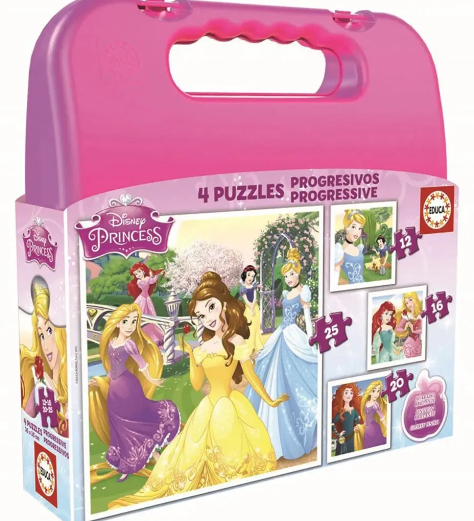Educa Puslespil - 4 Forskellige - Disney Princess