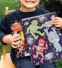 Eeboo Farveblyanter m. Blyantspidser - Jumbo - 6 Stk. - Robot