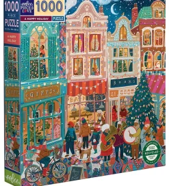 Eeboo Puslespil - 1000 Brikker - 58,4x58,4 cm - A Happy Holiday