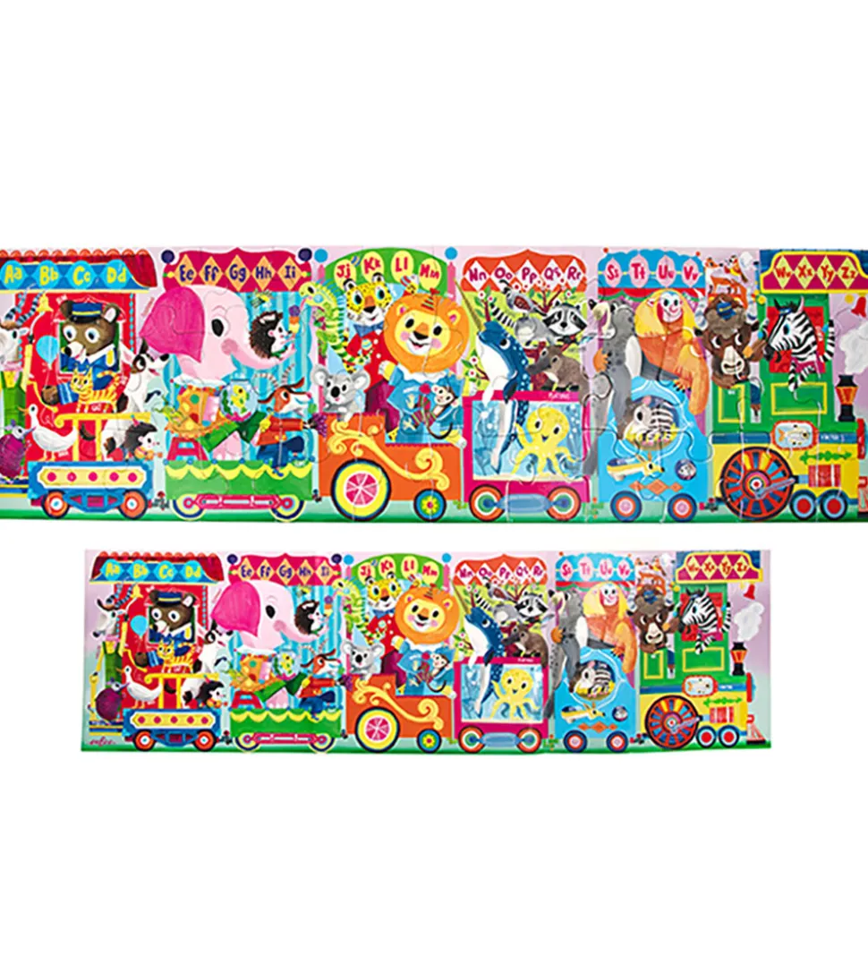 Eeboo Puslespil - 36 Brikker - 88,9x25,4 cm - Det Lange Alfabet-