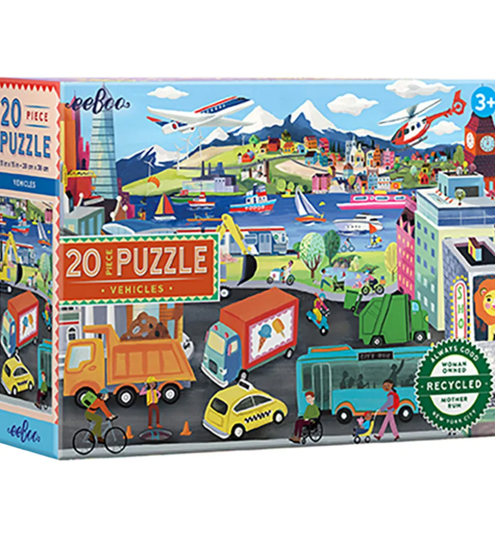 Eeboo Puslespil - 20 Brikker - 28x38 cm - Transportmidler
