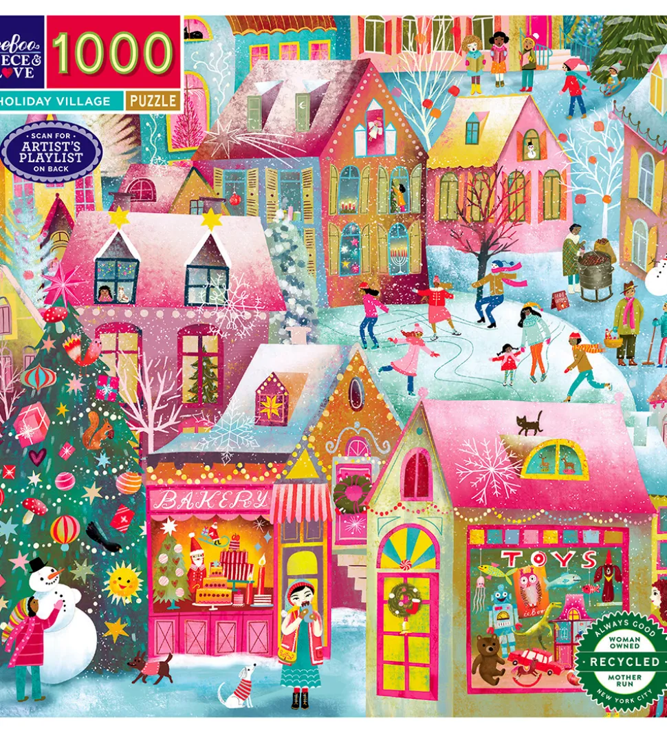 Eeboo Puslespil - 1000 brikker - Holiday Village