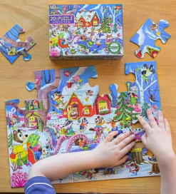 Eeboo Puslespil - 20 Brikker - 28x38 cm - Woodland Winter