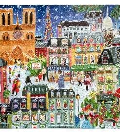 Eeboo Puslespil - 1000 Brikker - 58,4x58,4 cm - Paris Christmas