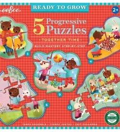 Eeboo Puslespil - 5 stk - 3-12 Brikker - Hyggestunder