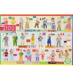 Eeboo Pusplespil - 100 Brikker - Verdens Børn
