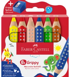 Faber-Castell Farveblyanter - XXL Jumbo Grip + Spidser - 6 stk.
