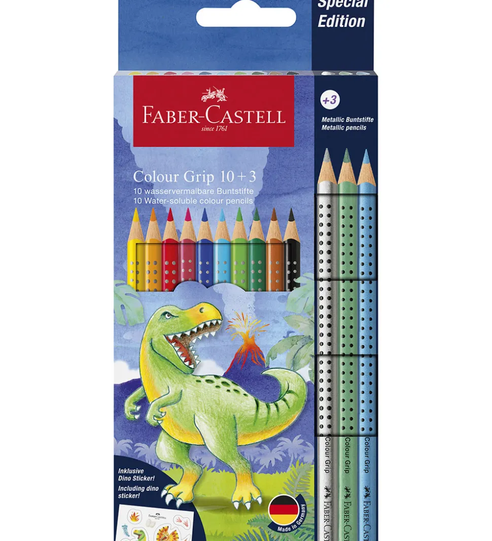 Faber-Castell Farveblyanter - 13 stk. - Grip Dino