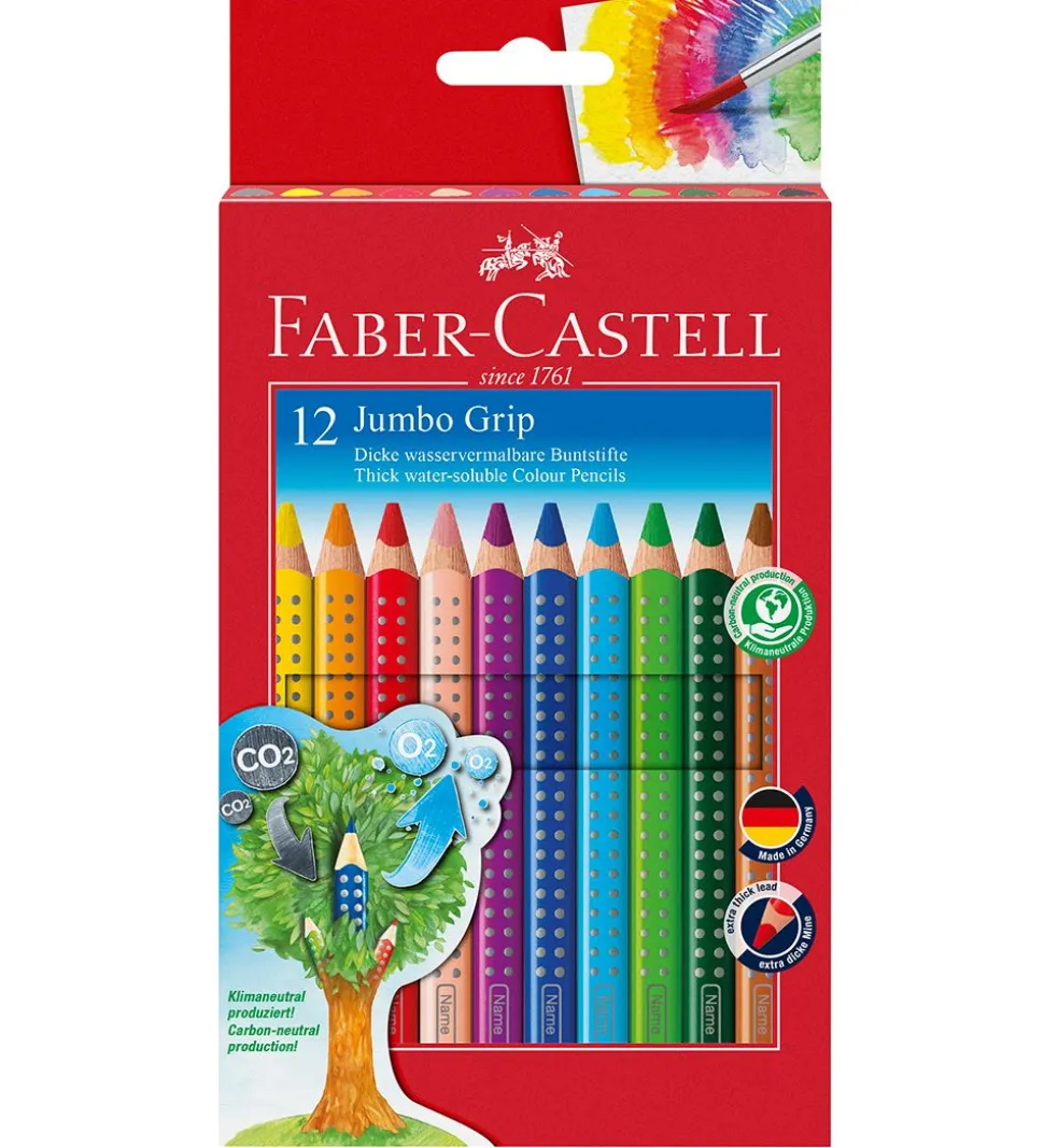 Faber-Castell Farveblyanter - Jumbo Grip - Akvarel - 12 stk - Mu