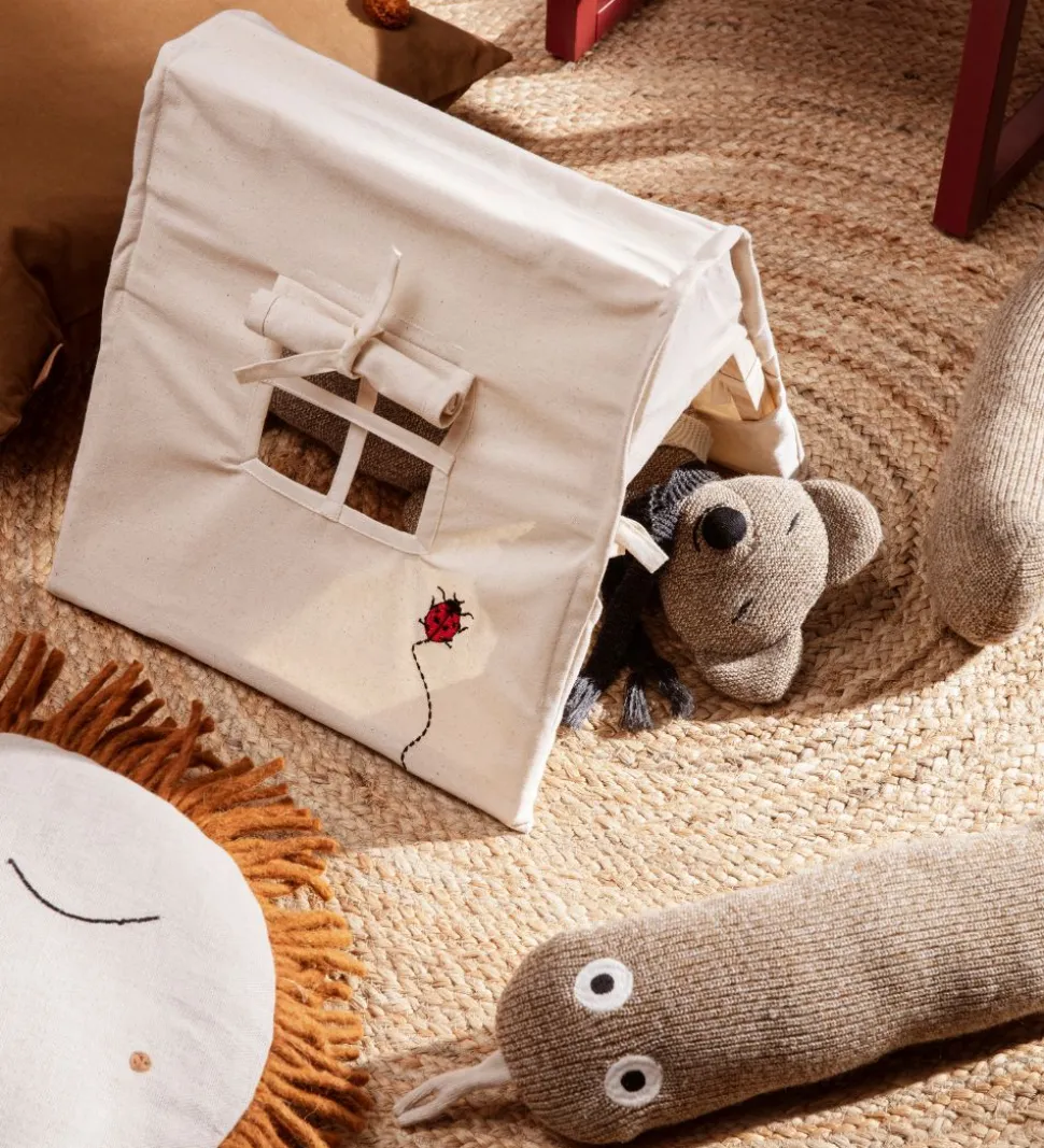 ferm Living Legetelt - 30x30 cm - Natur m. Mariehøne