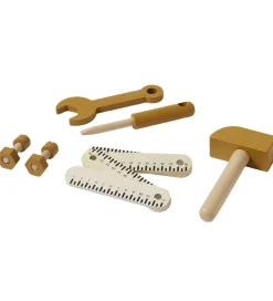 Flexa Play Værktøjssæt - 8 stk - Mustard/Naturalwood