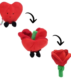 Flipetz Bamse - I love You Heart - Flower Red