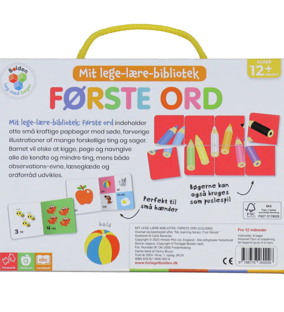 Forlaget Bolden Bøger - Mit Lege-lære-bibliotek - Første Ord