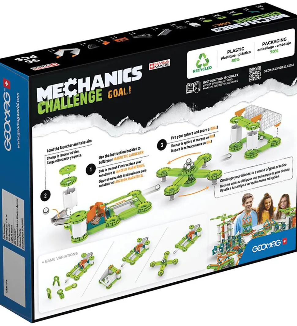Geomag Magnetsæt - Mechanics Challenge Goal - 96 Dele