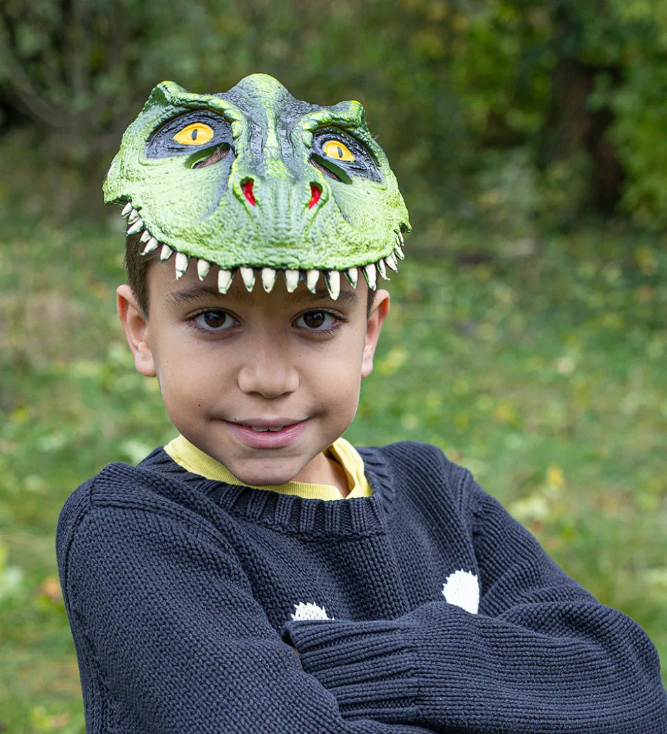 Great Pretenders Udklædning - T-Rex Dino Maske - Grøn