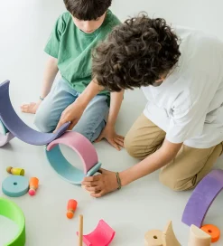 Grimms Trælegetøj - Regnbue - 10 Dele - Neonpink