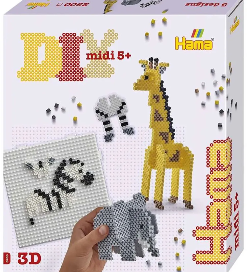 Hama Midi Gaveæske - 2500 stk. - 3D Safari