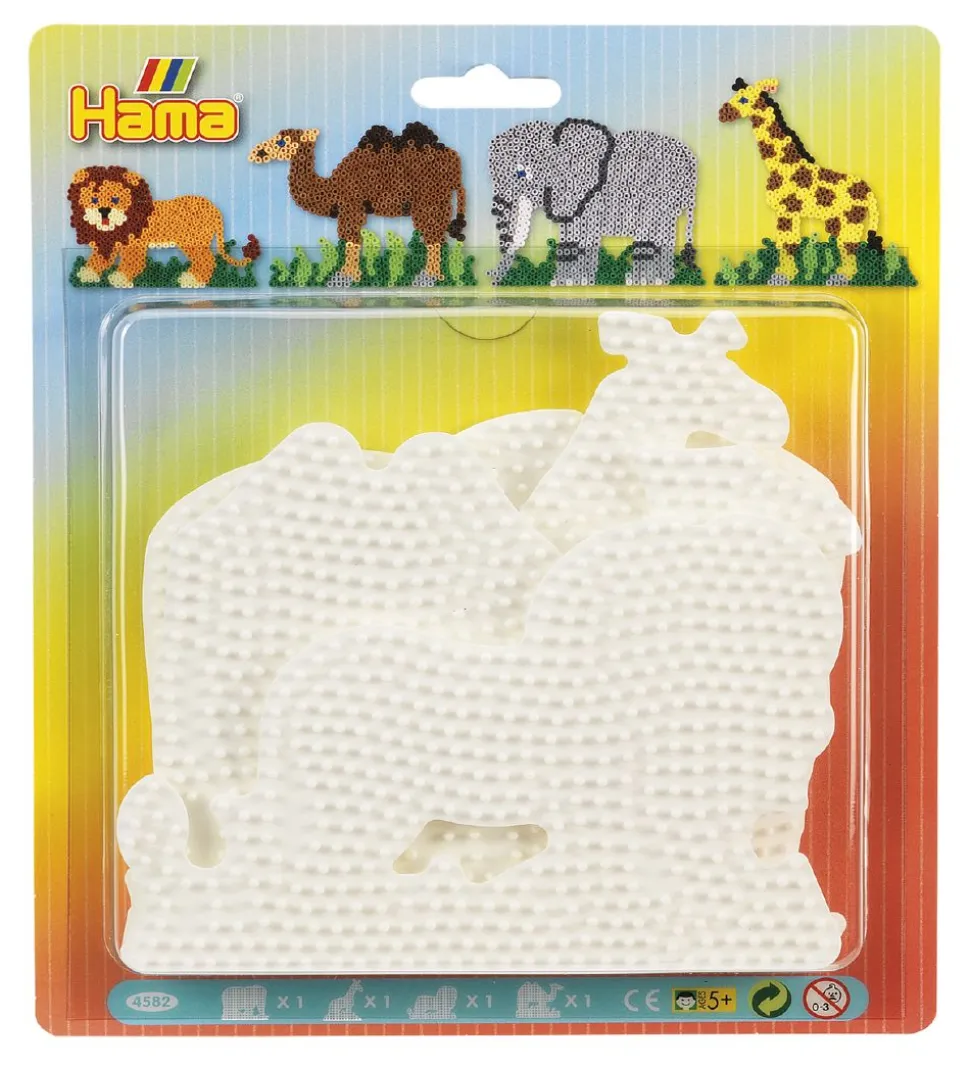 Hama Midi Perleplader - 4 stk - Løve/Kamel/Elefant/Giraf