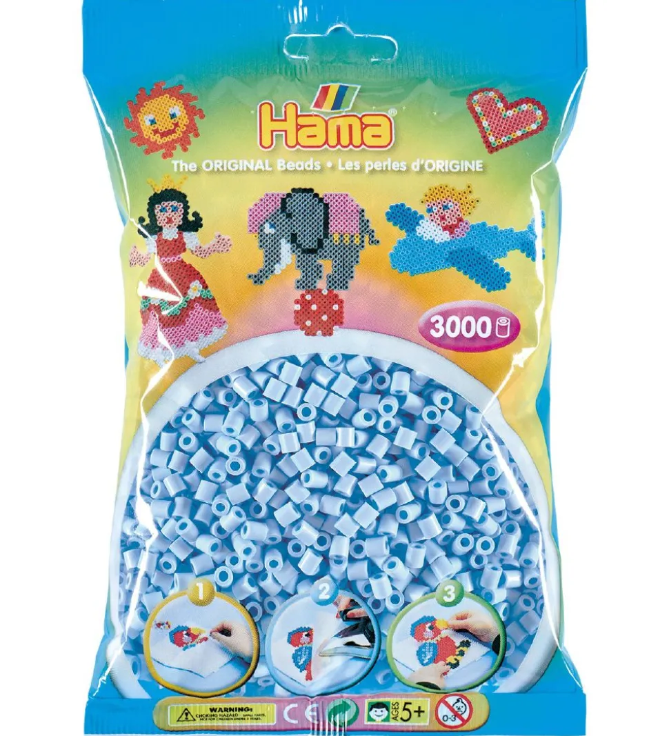 Hama Midi Perler - 3000 stk. - 97 Pastel Isblå