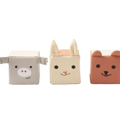 Kids Concept Bamser - 3 Stk. - 9x9 cm - Play Cubes Textile