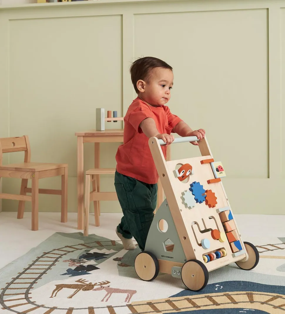 Kids Concept Gåvogn - Edvin - Træ/Blå